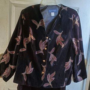 Women's Maggie Naughton Black Velvet Jacket - Size 20W